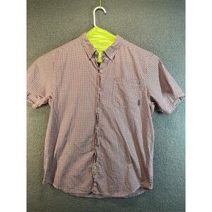 Columbia Shirt Mens Size‎ Large  Button Front Short Sleeve red  Plaid
